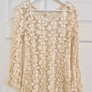 LA HEARTS LONG SLEEVE CROCHET SWEATER